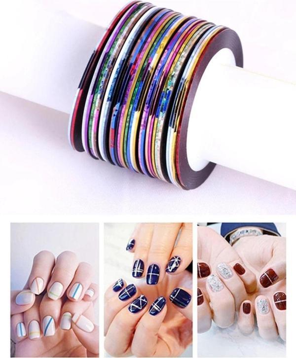 Ocean Nail Art Şerit Bant, Tırnak Süsleme, Kolay Uygulanabilir 10'lu Nail Art Bantları - Image 1