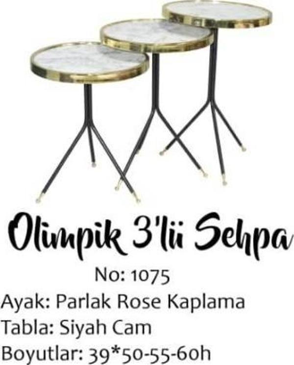 Brc Zigon 13409 Olimpik Model Beyaz Mermer Metal Gold Kaplama Ayak El Yapım  - Image 1