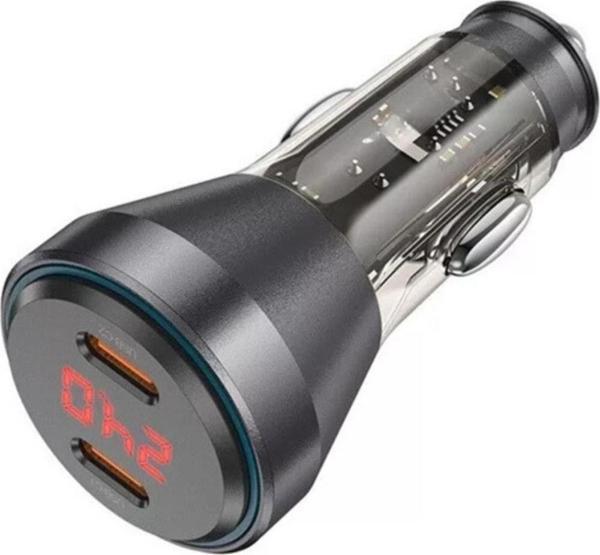 Polham HC 60W 2x Type-C Girişli Araç Çakmaklık Hızlı Şarj Aleti, Akım, Voltaj ve Isı Korumalı Araç Şarjı - Image 1