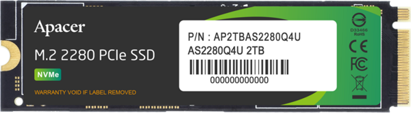 Apacer AS2280Q4U-1 2TB 7400-7000 MB/s M.2 PCIe Gen4 SSD (AP2TBAS2280Q4U-1) - Image 1