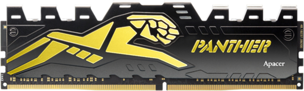 Apacer Panther Black-Gold 8GB (1x8GB) 3200MHz CL16 DDR4 Gaming Ram (AH4U08G32C28Y7GAA-1) - Image 1