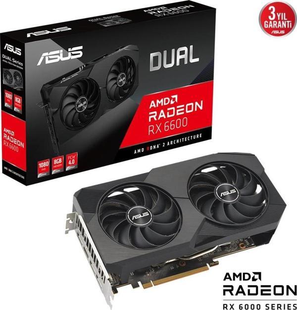 ASUS DUAL-RX6600-8G-V2 8GB GDDR6 HDMI DP 128BİT - Image 1