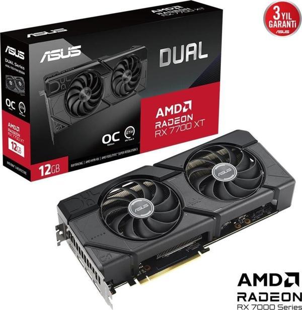 ASUS DUAL-RX7700XT-O12G RX 7700 XT 12GB GDDR6 HDMI DP 192BİT - Image 1