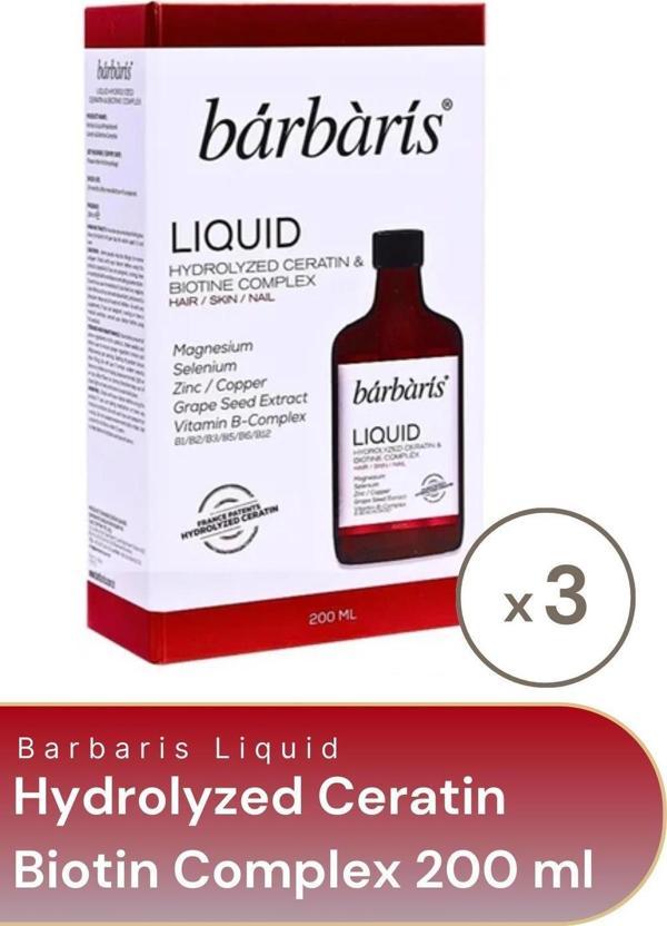 Barbaris Liquid Hydrolyzed Ceratin and Biotin Complex 200 ml - 3 Adet - Image 1