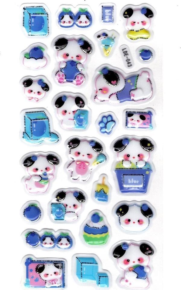 Sticker Kabartmalı Stiker Defter Planlayıcı Etiket (Lde043)-19x9cm - Tatlı Köpek Mavi - Image 1