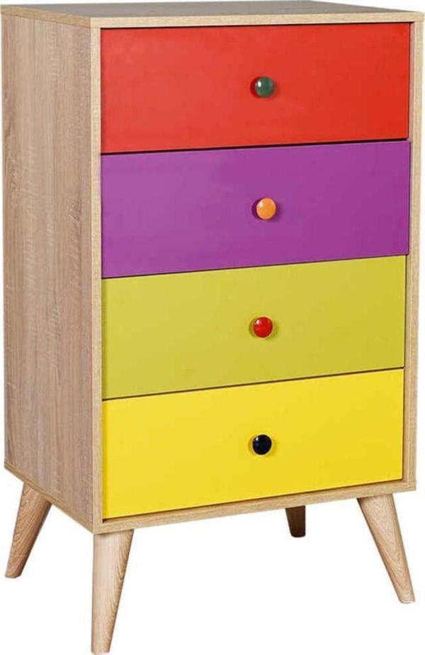 Adore Mobilya 4 Çekmeceli Şifonyer - Sonoma-Renkli 60x104x45 cm - Image 1