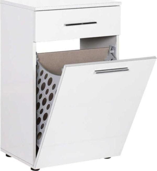 Adore Mobilya Adore Diamond Çamaşır Sepetli Ve Çekmeceli Çok Amaçlı Dolap Mdl-511-pb-1 Lake Beyaz - Image 1