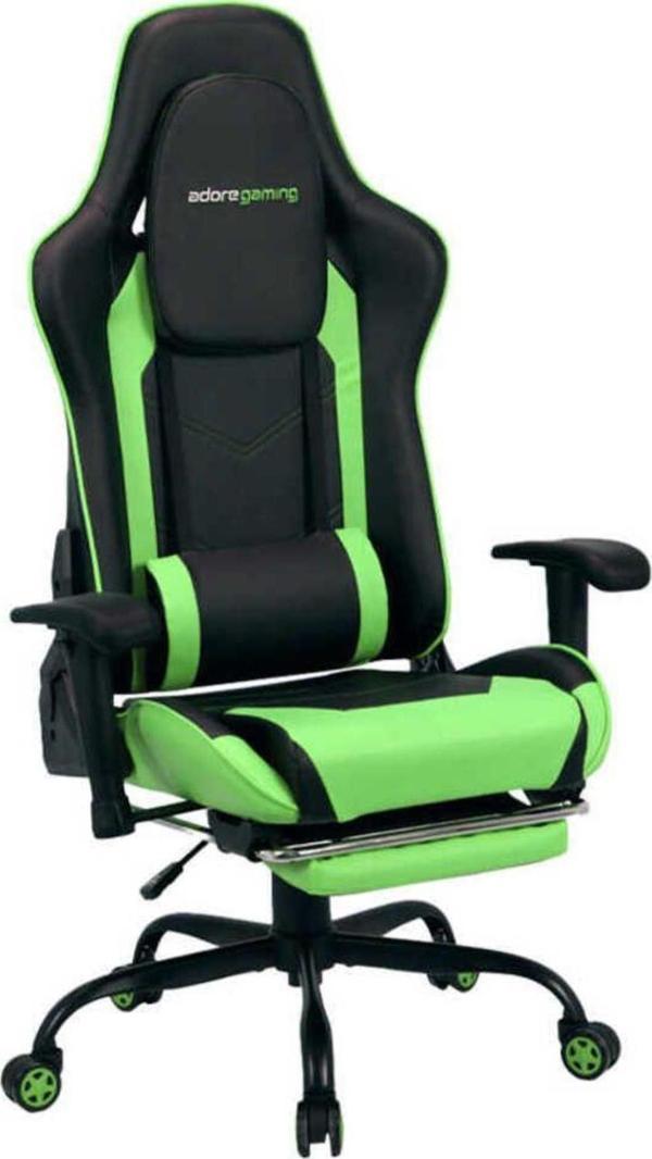Adore Mobilya Adore Gaming Combo Profesyonel Oyuncu ve Çalışma Koltuğu-Siyah-Yeşil 71x130-139,5x58 cm (GxYxD) - Image 1