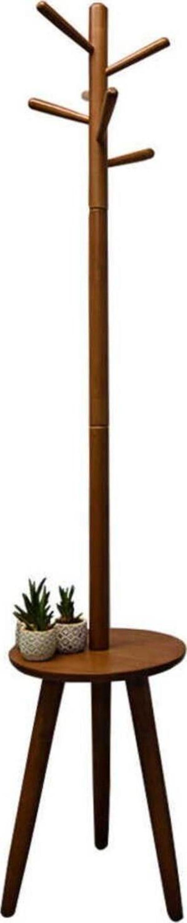Adore Mobilya Handy Mate Sofia Tabureli Masif Askılık-Ceviz 40x178x40 cm - Image 1