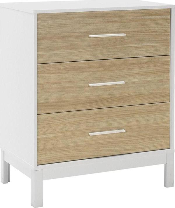 Adore Mobilya London 3 Çekmeceli Şifonyer-Meşe-Beyaz 73x88x45 cm (GxYxD) - Image 1