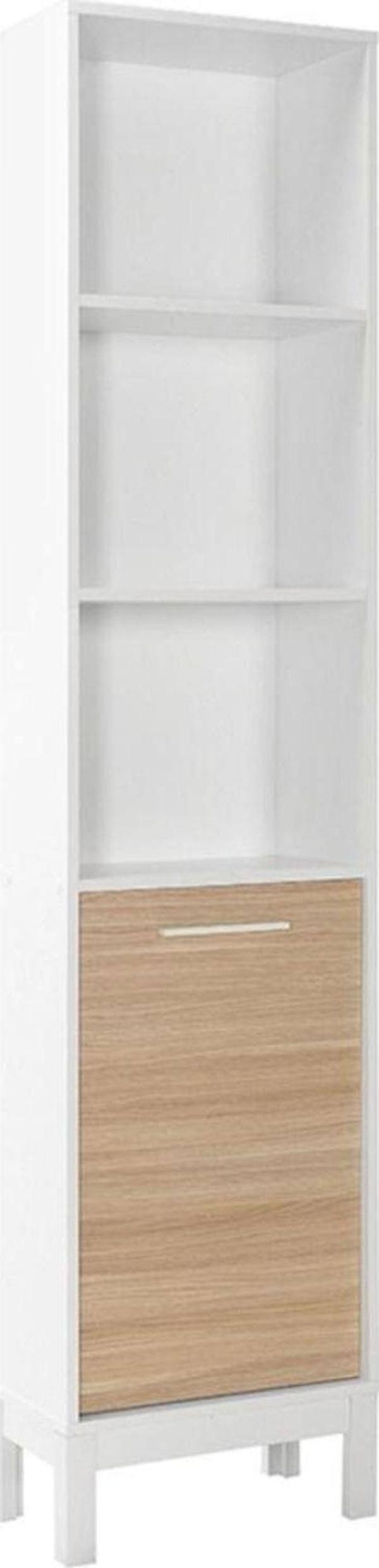 Adore Mobilya London 5 Raflı Kapaklı Kitaplık-Meşe-Beyaz 45x202x26 cm - Image 1