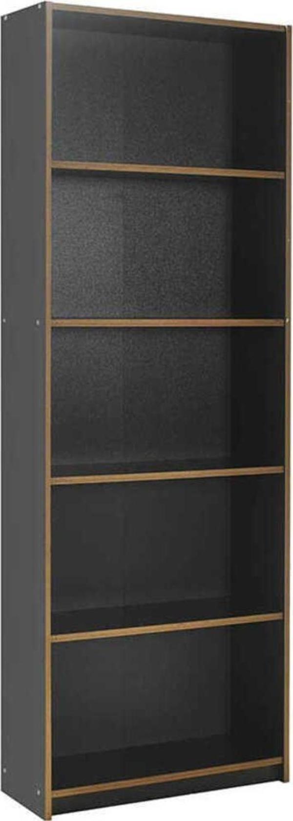 Adore Mobilya Modern 5 Raflı Kitaplık-Antrasit-Kontra 64x182x26 cm (GxYxD) - Image 1