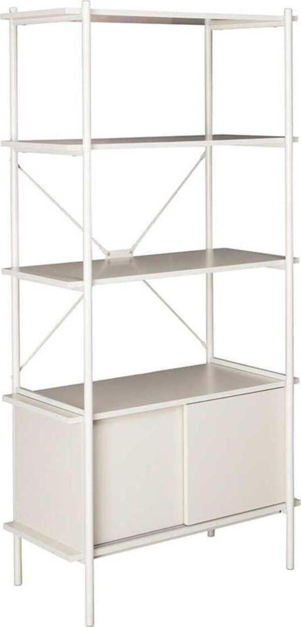 Adore Mobilya Retro 3 Raflı Metal Kitaplık-Vizon 80x163x40 cm - Image 1