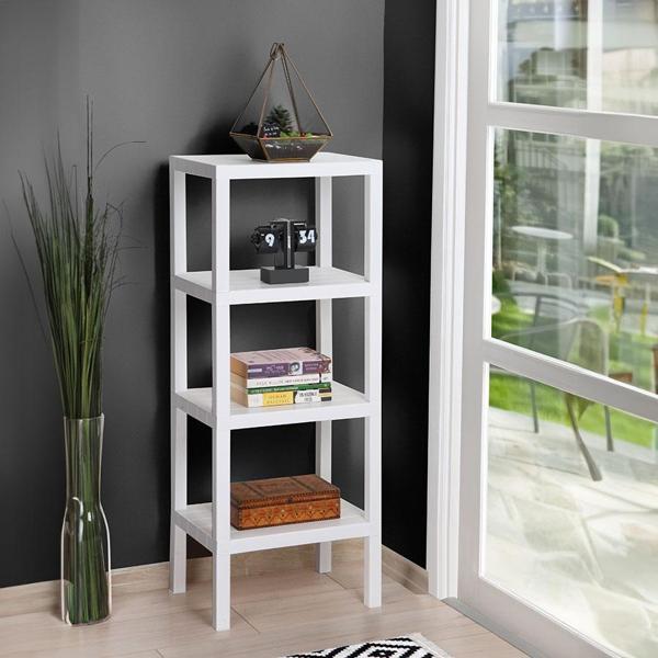 Mithra Life 4 Katlı Plastik Beyaz Banyo Mutfak Rafı MIT1049 - Image 1