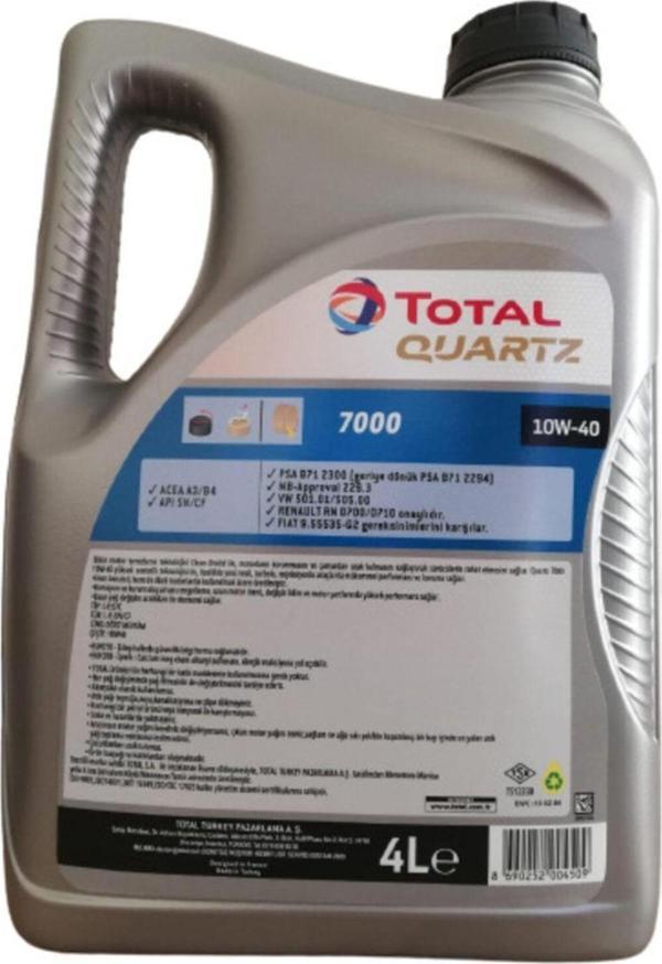 Total Quartz 7000 10W-40 4 Litre Motor Yağı (Üretim Yılı: 2023) - Image 1