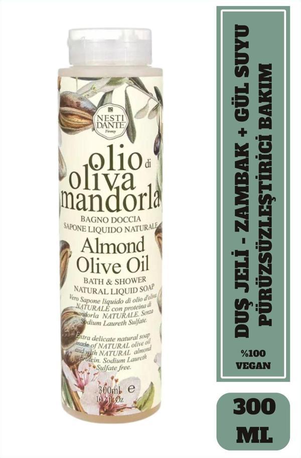 Banyo ve Duş Jeli 100% Olio d'Oliva Badem ve Zeytinyağlı Arındırıcı Vegan Bakım 300 ml - Image 1