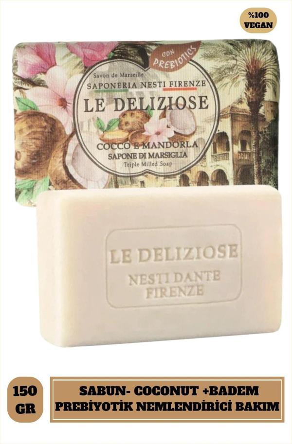Sabun Le Deliziose Coconut , Almond Hidistan Cevizi ve Badem Vegan Bakım 150 g - Image 1