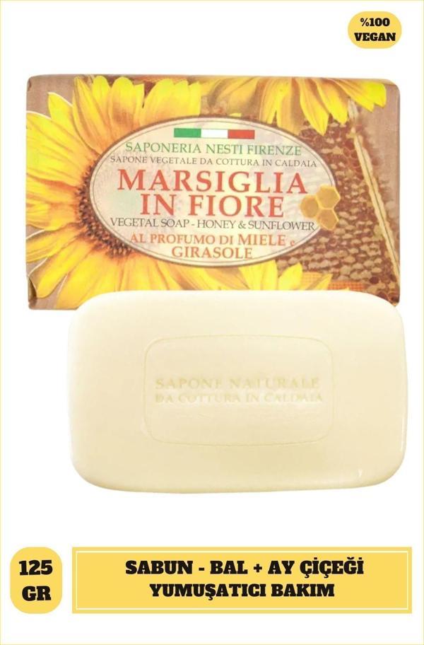 Sabun Marsiglia in Fiore Bal ve Ayçiçeği Vegan Bakım 125 g - Image 1
