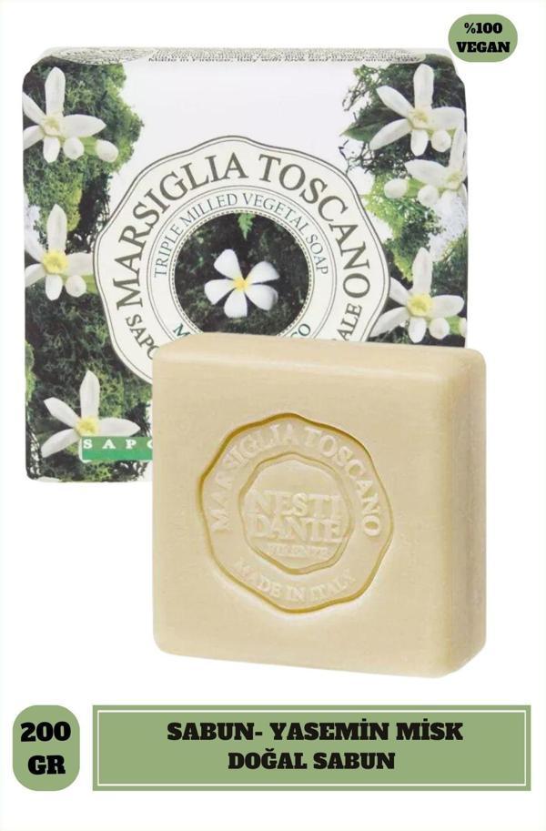 Sabun Marsiglia Toscano Muschio Bianco Yasemin Vegan Bakım 200 g - Image 1
