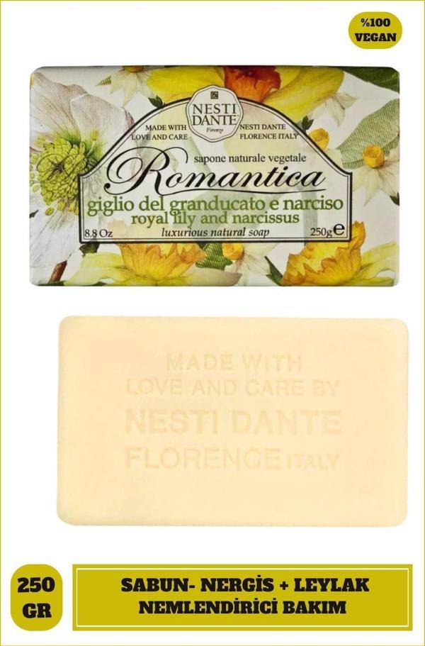 Sabun Romantica Leylak ve Nergis çiçeği Kokusu Vegan Bakım 250 g - Image 1