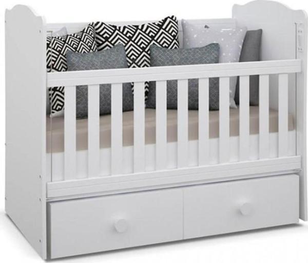 BabyHope Nevada 2 Çekmeceli Beşik 60x120cm Bebek Beşiği 900-58 - Image 1