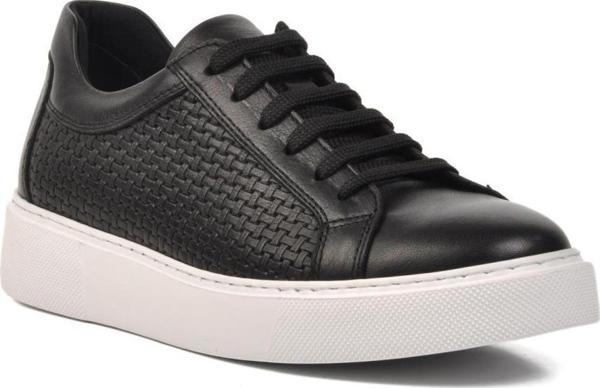 Ayakmod 23651-2 Siyah-Beyaz Hakiki Deri Erkek Günlük Ayakkabı - Image 1