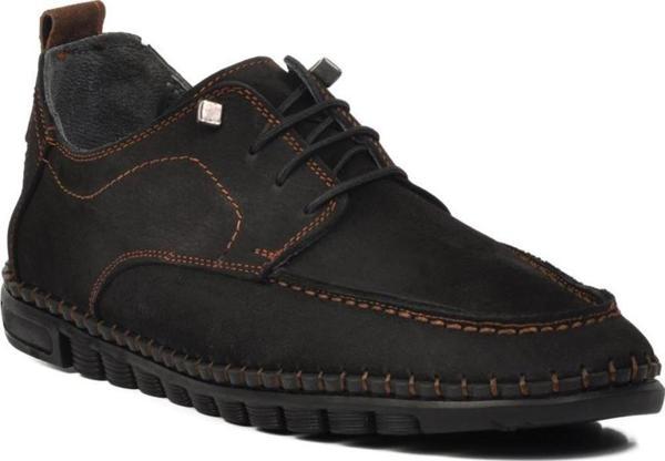 Ayakmod D2025 Siyah Nubuk Hakiki Deri Erkek Günlük Ayakkabı - Image 1