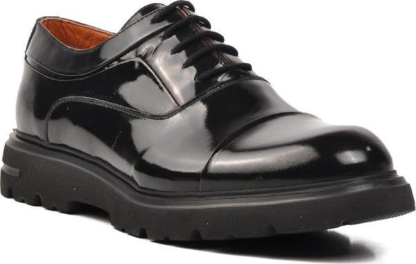 Ayakmod Premium 33283 Siyah Rugan Hakiki Deri Erkek Casual Ayakkabı - Image 1