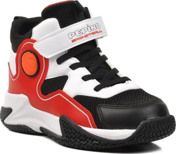 Pepino 1656-F Siyah-Beyaz-Kırmızı Çocuk Basketbol Ayakkabısı - Image 1