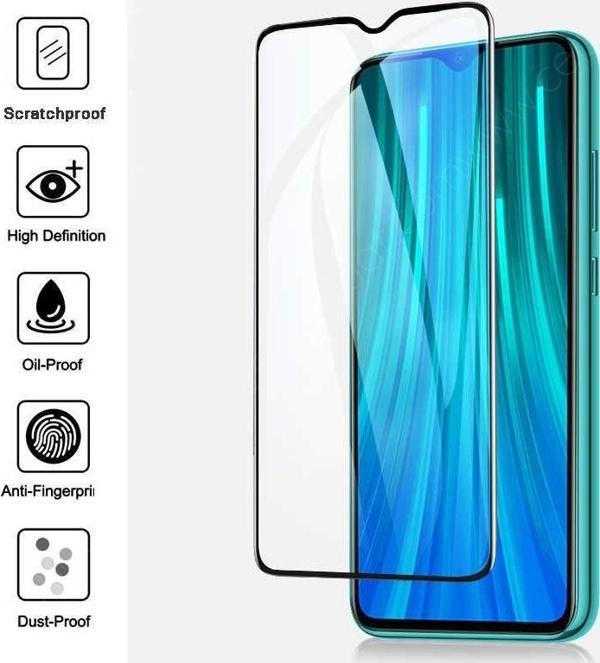 Xiaomi Uyumlu Redmi 9A Tam Kaplayan Kırılmaz Cam Koruyucu 5d 9d Siyah - Image 1