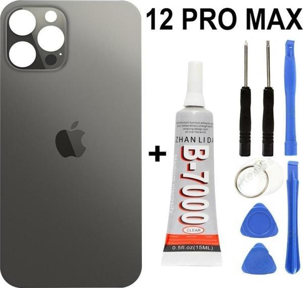 iPhone Uyumlu 12 Pro Max Arka Batarya Pil Kapağı +yapıştırıcı +tamir Set - Gold - Image 1