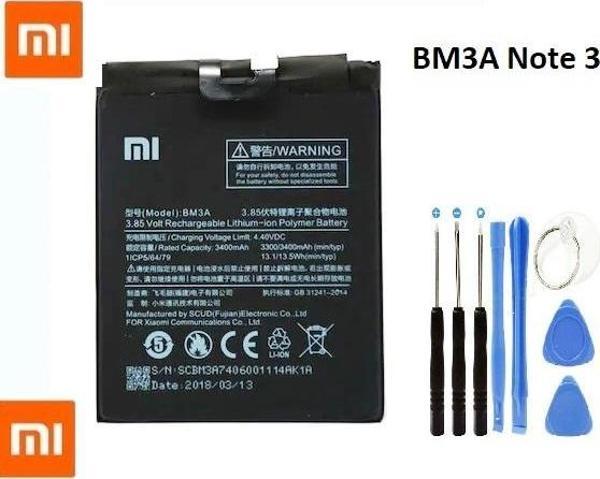 Xiaomi Mi Note3 Pil Batarya BM3A ve Tamir Seti - Image 1