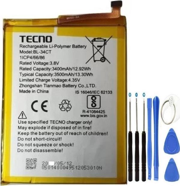 Tecno Camon 11s Pil Batarya Bl-34ct+tamir Seti - Image 1