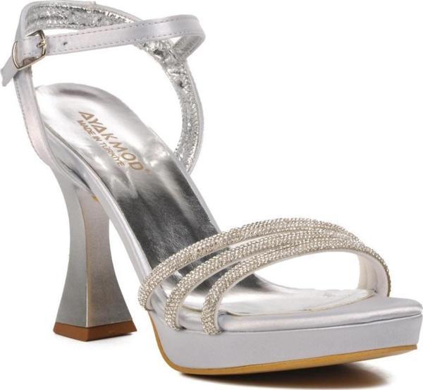 Ayakmod 529224 Gümüş Kadın Abiye Ayakkabı - Image 1
