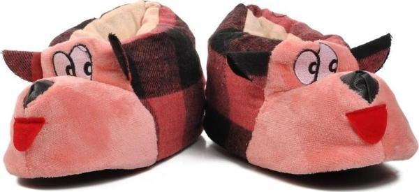 Ayakmod Köpekli Pembe-Siyah-Pembe Kadın Panduf - Image 1
