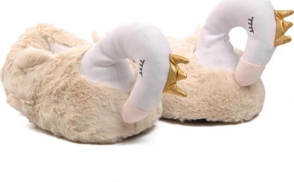 Ayakmod Kuğulu Bej Kadın Panduf - Image 1