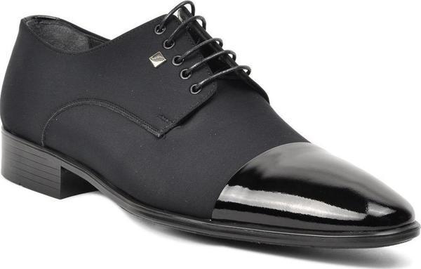 Fosco 2588 Saten-Siyah Rugan Hakiki Deri Erkek Klasik Ayakkabı - Image 1