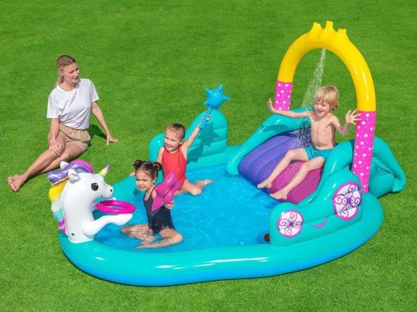 Bestway 53097 Unicornlu Kaydıraklı, Potalı Fıskiyeli Havuz - Image 1