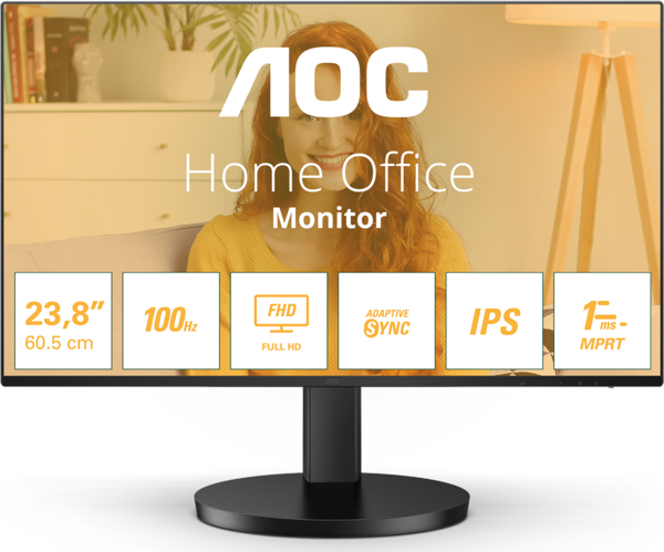 AOC  23.8" 24B3HA2 1ms 100Hz Adaptive Sync FHD IPS Gaming Monitör - Image 1