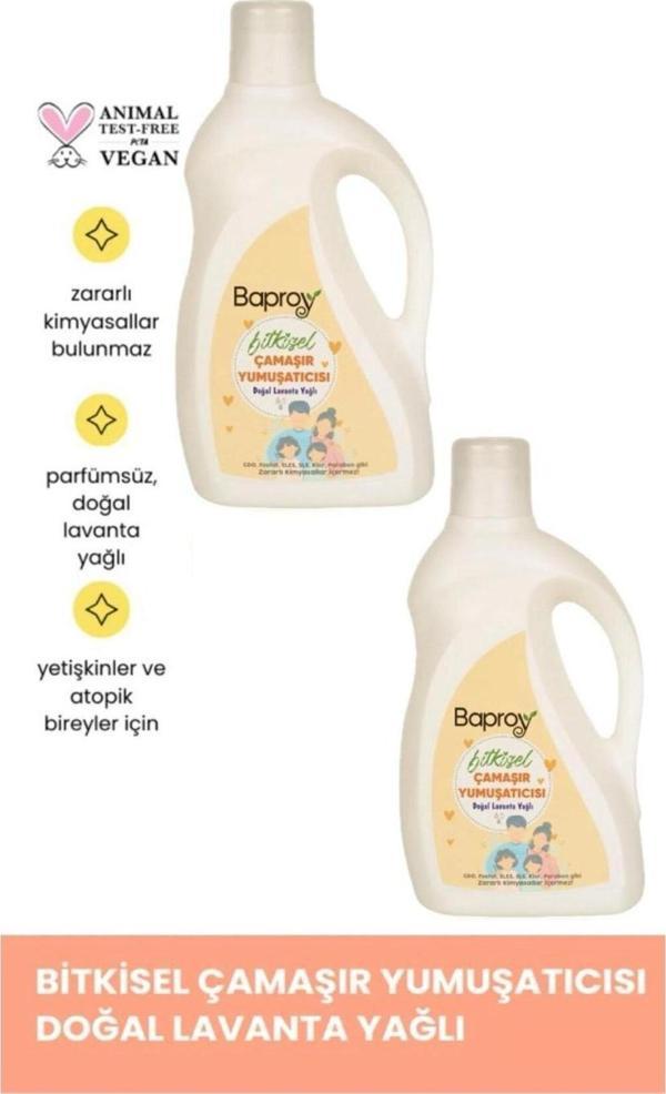 Bitkisel Çamaşır Yumuşatıcısı Doğal Lavanta Yağlı 1l X2 - Image 1