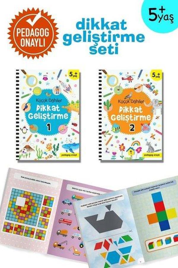 Küçük Dahiler Dikkat Geliştirme Seti - 5+ Yaş-2 Kitap Takım - İndigo Çocuk - Image 1