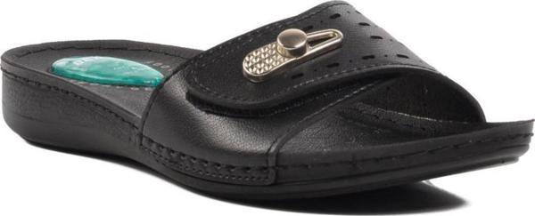 Ayakmod 6808 Siyah Topuk Jel Destekli Kadın Terlik - Image 1