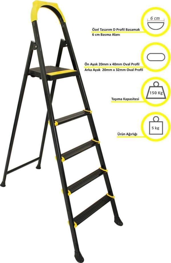 ERTEKPA Leo 4+1 Basamaklı Metal Merdiven - Image 1