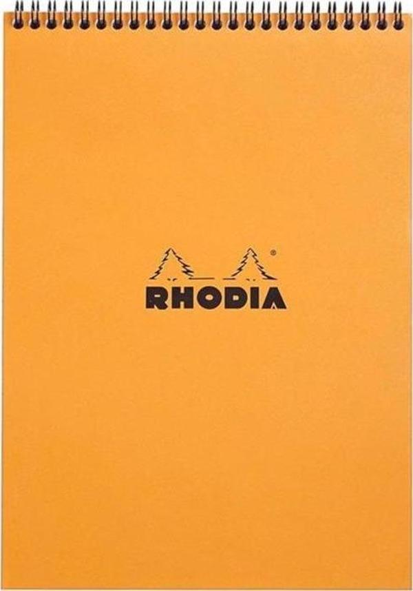 Rhodia A4 Üstten Spiralli 80yp Çizgili Bloknot Turuncu - Image 1