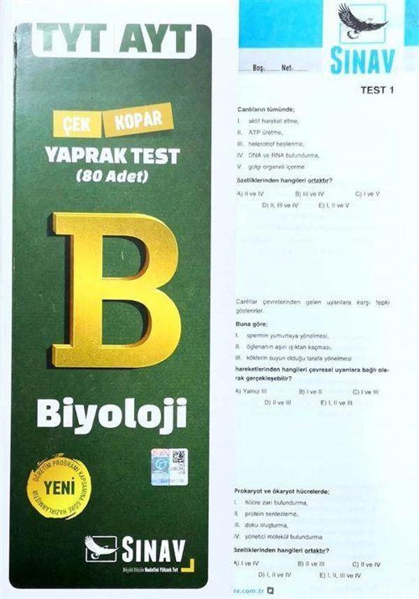 TYT AYT Biyoloji Çek Kopar Yaprak Test - Sınav Dergisi Yayınları - Image 1