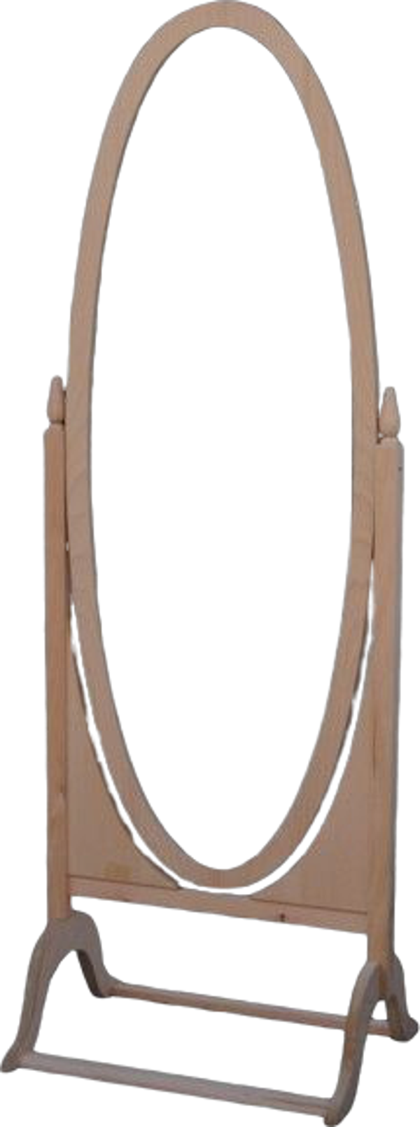 Ayna 13619 Ayaklı Boy Oval Ahşap Kayın Ve MDF Natüre HAM ürün Kutu sevk El Yapım - Image 1