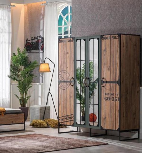 Dolap Urlu 18381 LOFT Model İnavasyon ürün 4kapı Metal Yüksek Ayak kalite malzeme - Image 1