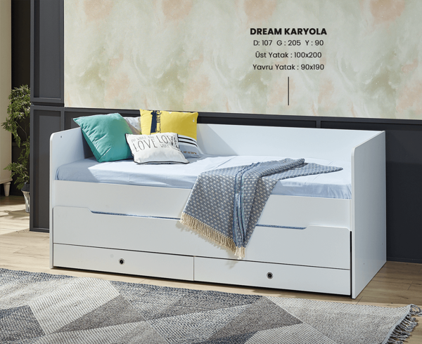 Karyola Ve Yavru Karyola URLU DREAM inovatik Model Beyaz Renk  - Image 1