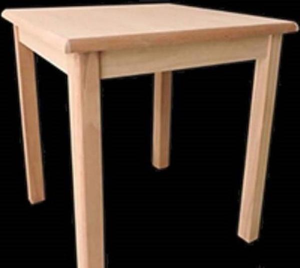 Masa 13597 KARE Model Kayın Kaplama Tabla Torna Sabit Ayak Ham Cafe  El yapım - Image 1