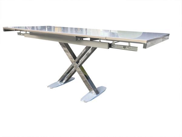 Masa 13661 X AYAK Model Metal Nikelaj Kelebek Yan Açılır Üstü cam Kaplam El yapım - Image 1